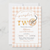 オレン名門私立校風のジンガムパンプキン2nd誕生日 招待状 (正面)