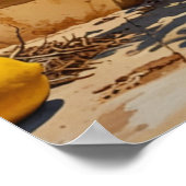 オレン地中海のジツリーランドスケープアートプリント ポスター (角)