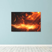 オレン威厳のあるジ宇宙油彩プリント キャンバスプリント (インサイチュ (ウッドフロア))