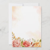 オレン実在ジフローラ水カラー結婚式招待状 招待状 (裏面)