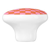 オレン市松模様にジとピンク セラミックノブ (側面)