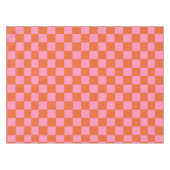 オレン市松模様にジとピンク テーブルクロス (正面(横))