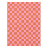 オレン市松模様にジとピンク テーブルクロス (正面)