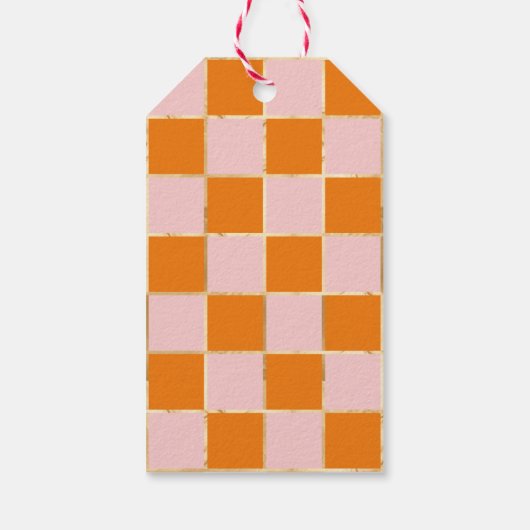 オレン市松模様にジ・ピンク ギフトタグ (裏面)