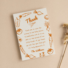 オレン描ジ地元産野菜ベビーシャワー サンキューカード