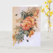 オレン淡い色のジバラカード カード (黄色い花)