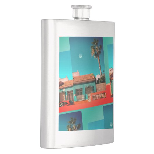 オレン熱狂するジとトルコイズのトレビエハ フラスク (右)