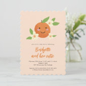 オレン男女兼用ジかわいこちゃんベビーシャワー 招待状 (スタンド正面)