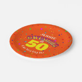 オレン素晴らしジ50番誕生日 ペーパープレート (アングル)