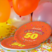 オレン素晴らしジ50番誕生日 ペーパープレート
