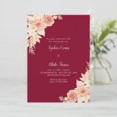 オレン素朴エレガントジバラ秋ブルゴーニュ結婚ーズ 招待状 (スタンド正面)
