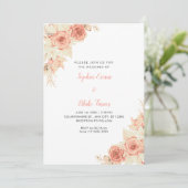 オレン素朴エレガントジバラ秋ホワ結婚イト 招待状 (スタンド正面)