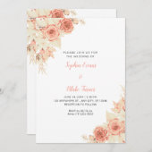 オレン素朴エレガントジバラ秋ホワ結婚イト 招待状 (正面/裏面)