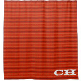 オレン素朴ジアステカストライプ模様 シャワーカーテン (正面)