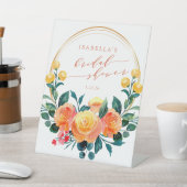 オレン素朴ジウォーターカラーフローラブライダルシャワー 台座サイン (インサイチュ)