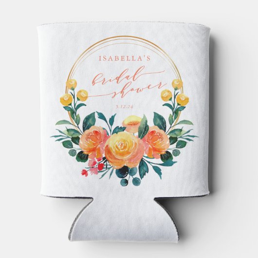 オレン素朴ジウォーターカラーフローラブライダルシャワー 缶クーラー (裏面)