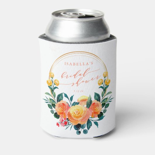 オレン素朴ジウォーターカラーフローラブライダルシャワー 缶クーラー (缶裏面)