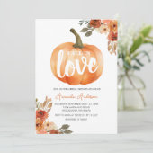 オレン素朴ジカボチャ秋インラブブライダルシャワー 招待状 (スタンド正面)