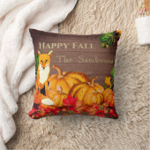 オレン素朴ジキツネカボチャ秋紅葉 クッション (ブランケット)