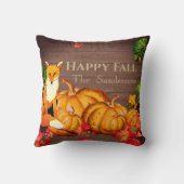 オレン素朴ジキツネカボチャ秋紅葉 クッション (裏面)