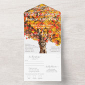 オレン素朴ジサンゴと赤カエデ結婚の木 オールインワン招待状 (内側)