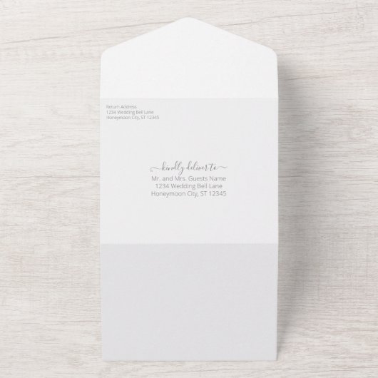 オレン素朴ジサンゴと赤カエデ結婚の木 オールインワン招待状 (外側)