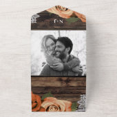 オレン素朴ジスパイス秋バラヴィンテージレース結婚ズ オールインワン招待状 (外側)