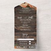 オレン素朴ジスパイス秋バラヴィンテージレース結婚ズ オールインワン招待状 (内側)