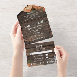 オレン素朴ジスパイス秋バラヴィンテージレース結婚ズ オールインワン招待状