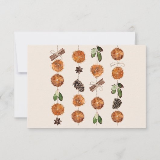 オレン素朴ジスライス白い結婚花 サンキューカード (裏面)