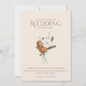 オレン素朴ジスライス白い結婚花 招待状 (正面)