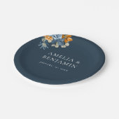 オレン素朴ジテラコッタネイビーブルー結婚ラスト ペーパープレート (アングル)