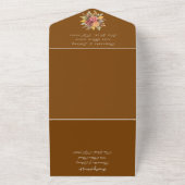 オレン素朴ジテラコッタ秋ボホウェディングRSVP オールインワン招待状 (外側)