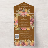 オレン素朴ジテラコッタ秋ボホウェディングRSVP オールインワン招待状 (内側)