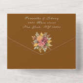 オレン素朴ジテラコッタ秋ボホウェディングRSVP オールインワン招待状 (裏面)