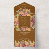 オレン素朴ジテラコッタ秋ボホウェディングRSVP オールインワン招待状 (内側)