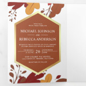 オレン素朴ジテラコッ葉タズ 三つ折り招待状 (内部最初)