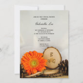オレン素朴ジデイジーウッズブライダルシャワー 招待状 (正面)