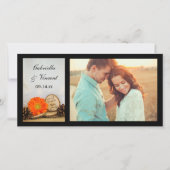 オレン素朴ジデイジーウッドラ結婚ンドありがとう サンキューカード (正面)