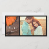 オレン素朴ジデイジーカントリーサンキューフォトカード サンキューカード (正面)