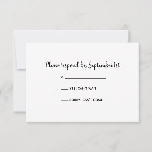 オレン素朴ジデイジーランチウェディングRSVPカード 出欠カード (裏面)