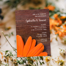 オレン素朴ジデイジーランチ婚約パーティ 招待状