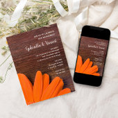 オレン素朴ジデイジーランチ婚約パーティ 招待状