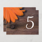 オレン素朴ジデイジー国ウェディングテーブル番号 ポストカード (正面/裏面)