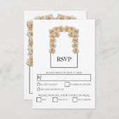 オレン素朴ジバラウェディングRSVPカード 出欠カード (正面/裏面)