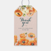 オレン素朴ジピンクガーデンフローラ誕生日パーティー ギフトタグ (正面)