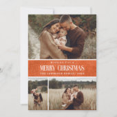 オレン素朴ジファームハウスクリスマス3フォトコラージュ シーズンカード (正面)