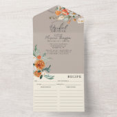 オレン素朴ジフローラトープブライダルシャワー&レシピ オールインワン招待状 (内側)