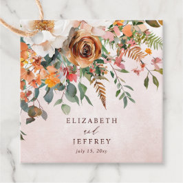 オレン素朴ジフローラ秋の結婚式 フェイバータグ