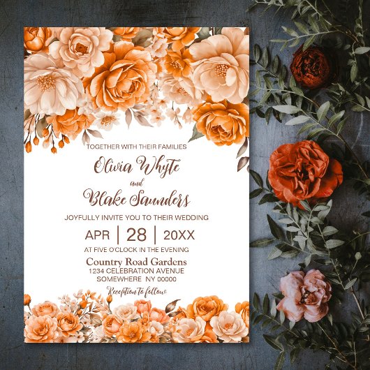 オレン素朴ジフローラ結婚ズ 招待状